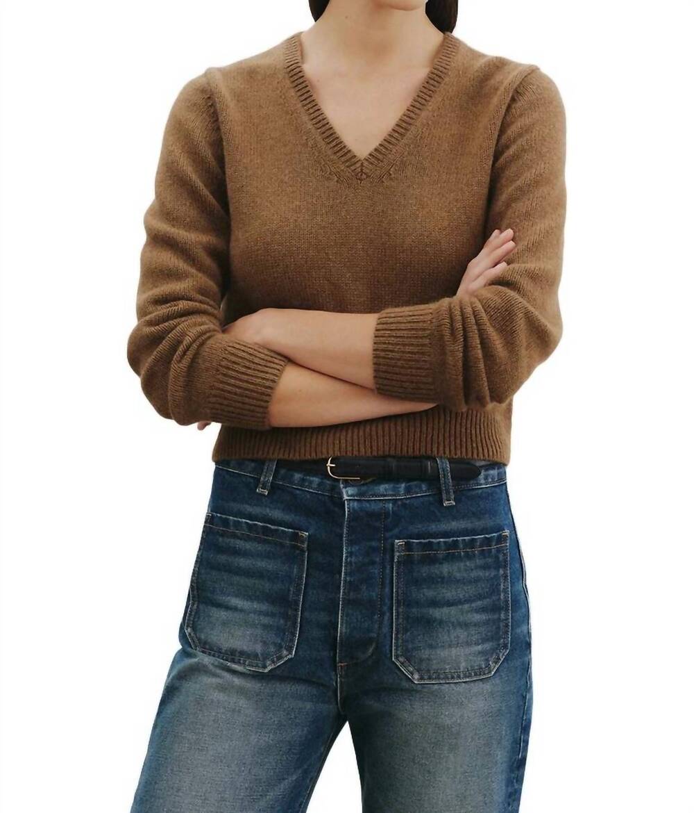 NEW NILI LOTAN everstyn sweater in dark camel